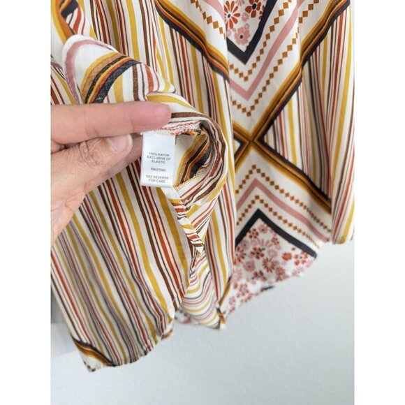 CATO Women’s Floral Pattern Blouse Size 18/20W Long Sleeve w/Gathered Cuffs Boho - Picture 8 of 9